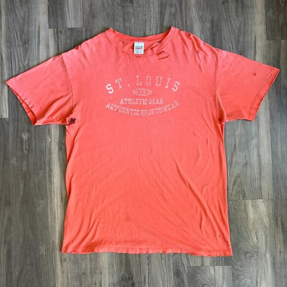 Vintage PAPER THIN Distressed Sun Fade Gradient Burnout T-Shirt Men's Size XL - Picture 5 of 10